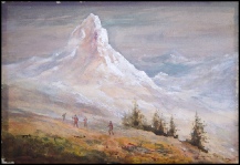 The Matterhorn above 'Zermatt' with four figures. anon.c1880